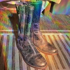 Bed Stu brown leather biker boots